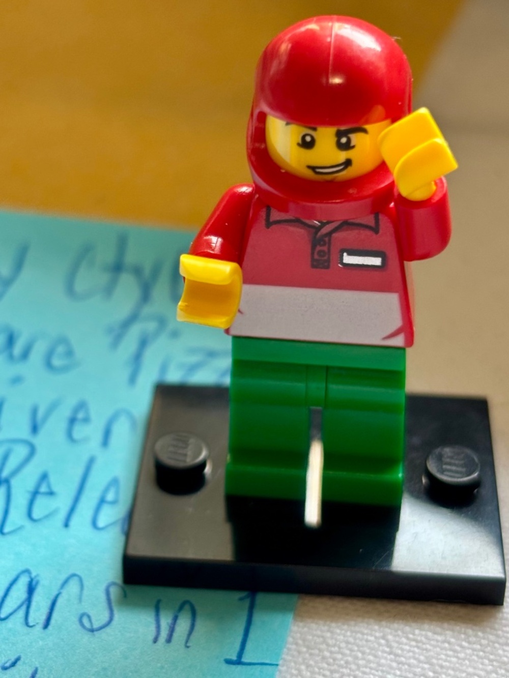 LEGO CITY cty0573 "City Square Pizza Delivery Driver" with stand.